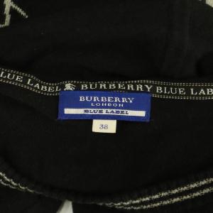 BURBERRY BLUE LABEL フーディニットワンピース セーター ミニ 38 黒 ブラック /SS OS