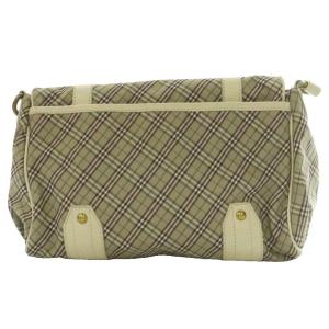 BURBERRY BLUE LABEL ノバチェック柄ショルダーバッグ キャンバス レザー マルチカラー ベージュ ボルドー /SS OS