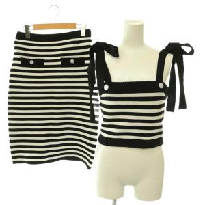 セットアップ bijou button knit bustier skirt