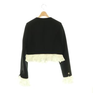 eimy istoire 1126101009-0 26SS ハートビジューボタン Attached ノーカラージャケット F ブラック