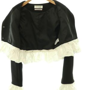 eimy istoire 1126101009-0 26SS ハートビジューボタン Attached ノーカラージャケット F ブラック