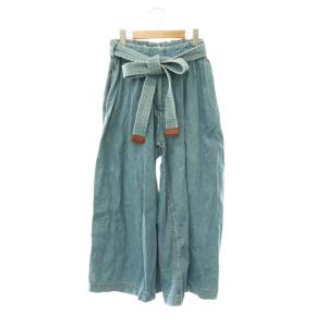 Cropped Belted Jeans パンツ デニム ワイド 34 ライトブルー