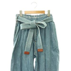 LOEWE Cropped Belted Jeans パンツ デニム ワイド 34 ライトブルー