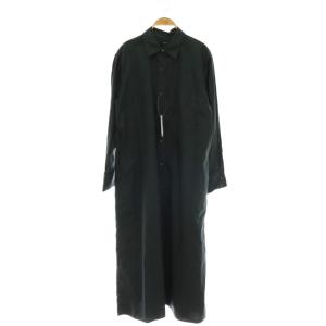 25AW ダブルカフスシャツワンピース ロング 長袖 ブラック /HK OS