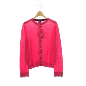 カーディガン ノーカラー 長袖 カシミヤ XL ピンク /SY OS