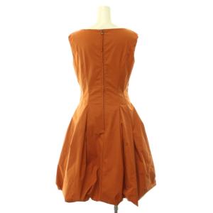 FOXEY NEW YORK ノースリーブ ワンピース バルーン ひざ丈 40 キャメル 25183 /HS OS