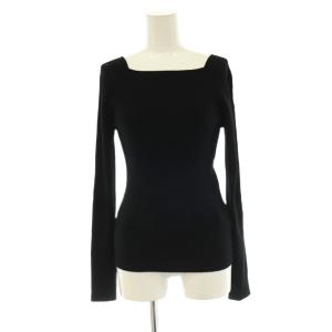 Noble slim knit tops ニット セーター 長袖 F ブラック /HK OS