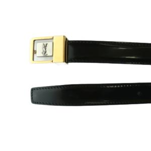 SAINT LAURENT PARIS プッシュピンバックル ベルト 80 ブラック 777894
