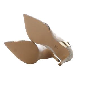DIANA 切替 パンプス 23.5cm ライトグレー ポインテッドトゥ ハイヒール /RI OS