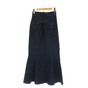 SNIDEL Healthy DENIM ハイウエストレースアップスカート ロング マーメイド 1 ネイビー /DO