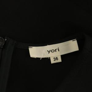 yori さらさらティアードブラウス 半袖 プルオーバー 36 ブラック /MY OS