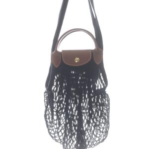 Longchamp ル プリアージュ フィレ メッシュバッグ ショルダーバッグ ハンドバッグ 2way 紺 ネイビー 茶色