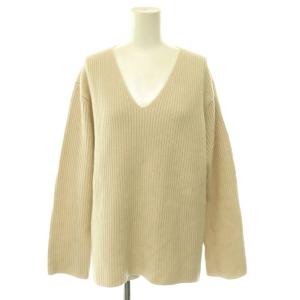 24AW Lia V/N sweater セーター ニット Vネック ウール カシミヤ混 長袖 ベージュ