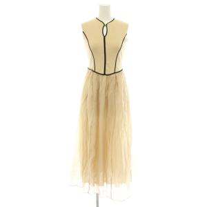 25AW ラインニットドッキングワンピース ロング F ベージュ /DF OS