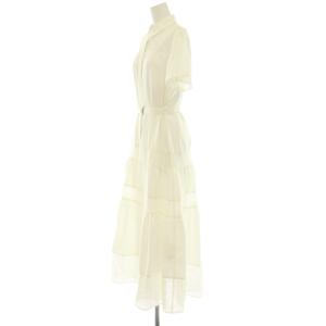 Diagram GRACE CONTINENTAL 24AW メッシュコンビシャツワンピース 半袖 ロング 38 オフホワイト /NR OS