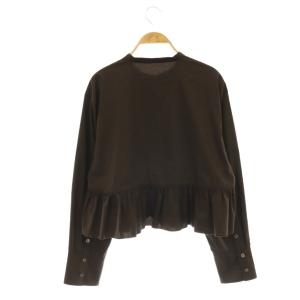 Adam et Rope' 26SS ロングスリーブフリルブラウス シャツ 長袖 前開き F 茶 /NR OS