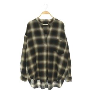 25AW スタンドプルオーバー シャツ F ブラウン マルチカラー /ES OS