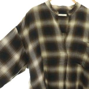 JOURNAL STANDARD 25AW スタンドプルオーバー シャツ F ブラウン マルチカラー /ES OS