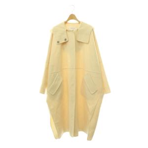 HOODED OVER COAT ウール 36 アイボリー