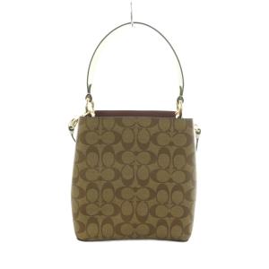 COACH 2WAY ハンドバッグ シグネチャー柄 ベージュ ホワイト