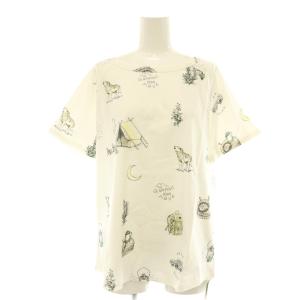 gelato pique セットアップ グランピング柄 カットソー 半袖 パンツ ルームウェア F ホワイト /HK OS