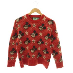 ×ディズニー ミッキーマウス パターン クルーネック Knitted Sweater