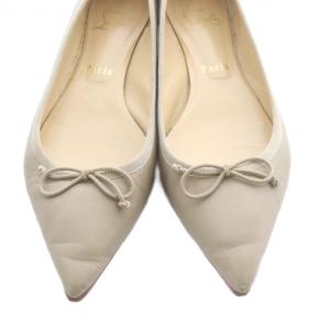 Christian Louboutin スタッズ ポインテッドトゥ パンプス レザー 36.5 ベージュ /SR