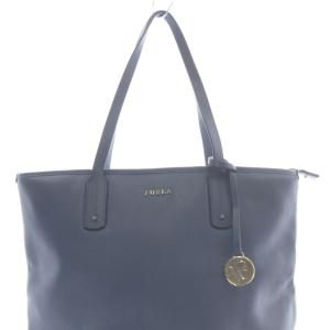 FURLA レザー トートバッグ ハンドバッグ 青 ブルー /SR