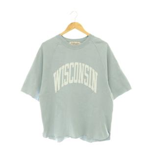WISCONSIN RAGLAN TEE カットソー Tシャツ ロゴ M ライトブルー /CX OS