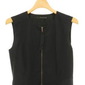 FOXEY NEW YORK 28351 ノースリーブワンピース ロング 38 ブラック /HK OS