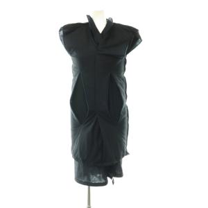 GA-O024 AD2007 ワンピース ミモレ ロング フレンチスリーブ SS 紺 ネイビー /NR