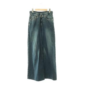 WASHED DENIM WIDE PANTS ウォッシュド加工 S インディゴ