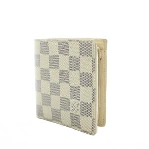 LOUIS VUITTON ポルトフォイユ マルコ 財布 二つ折り ウォレット アイボリー ネイビー ダミエ柄 N60018 /RI