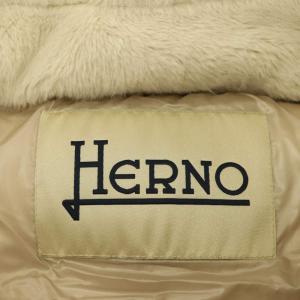 HERNO エコファースタンドネックダウンコート 42 アイボリー