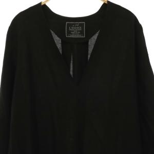 JOURNAL STANDARD L'ESSAGE リネン混ワンピース ロング 長袖 ブラック /DO OS