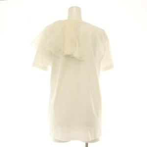 Max Mara オーガンジーフリルデザインTシャツ2WAY カットソー 刺繍 白 /CX OS SH