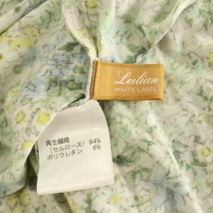 Leilian フラワーハイネックカットソー 長袖 花柄 13+ イエローグリーン /MY OS SH