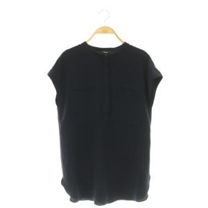 Powder Crepe UTL Shirt F ブラウス フレンチスリーブ S ネイビー /DF OS