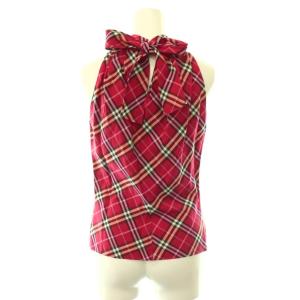 BURBERRY BLUE LABEL チェックホルターネックブラウス プルオーバー ノバチェック 38 レッド マルチカラー /DO OS