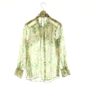 ANAYI 25SS ボタニカルプリントシャツ ブラウス シアー 36 ベージュ マルチカラー /CX OS