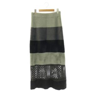 トウキョウ TOKYO 25AW MULTI BORDER FEATHER KNIT SKIRT ニット