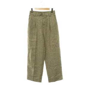 ラメリネンワイドパンツ タック ジッパーフライ 1 グレー /DO OS