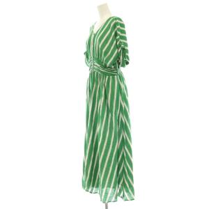 NE QUITTEZ PAS! Cotton Voile Stripe Waist Gather Dress ワンピース M