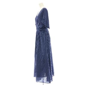 NE QUITTEZ PAS! Cotton Voile Stripe Waist Gather Dress ワンピース M