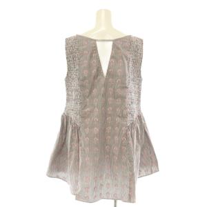 NE QUITTEZ PAS! Poplin Fluff Print Sleeveless Top ブラウス ストライプ 花柄 ペプラム
