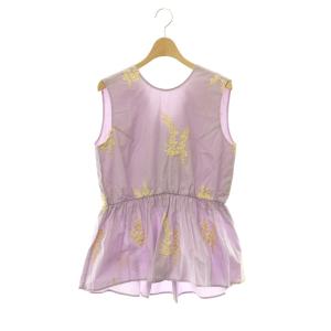 Cotton Poplin Emb Sleeveless Top ノースリーブブラウス 花柄刺繍 プルオーバー