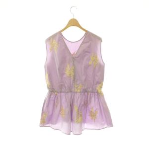 NE QUITTEZ PAS! Cotton Poplin Emb Sleeveless Top ノースリーブブラウス 花柄刺繍 プルオーバー