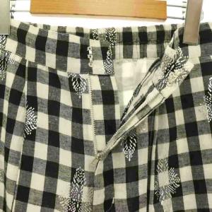 NE QUITTEZ PAS! 25SS Cotton Linen Foil Print Pants パンツ ワイド ギンガムチェック