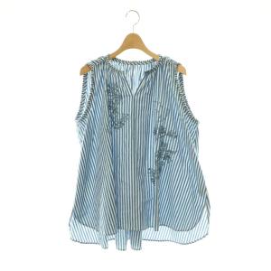 25SS COTTON STRIPE IVY FLOWER EMBROIDERY SLEEVELESS