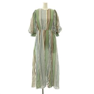 25AW コットン ボイル ストライプ ボリュームスリーブ ドレス ワンピース